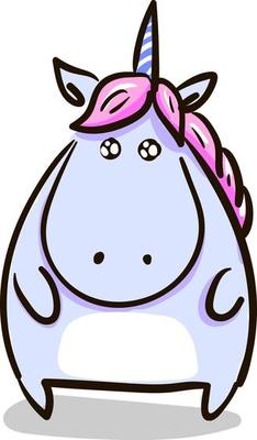 An Unicorn clipart, vector or color illustration.
