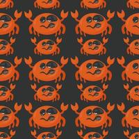 Crabs pattern, illustration, vector on white background