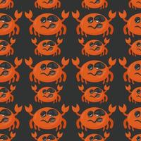 Crabs pattern, illustration, vector on white background