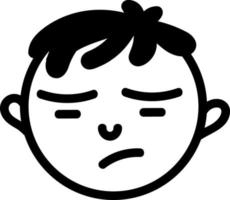 Boy in pain, icon illustration, vector on white background