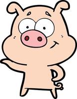 Vector pig character in cartoon style