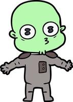 personaje alienígena vectorial en estilo de dibujos animados vector