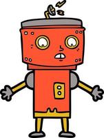 personaje de robot vectorial en estilo de dibujos animados vector