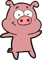 Vector pig character in cartoon style