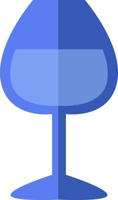 Blue wine glass, illustration, vector on a white background.