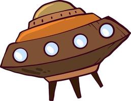 Brown UFO, illustration, vector on white background.
