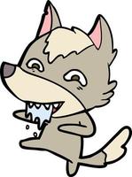 Vector wolf character in cartoon style