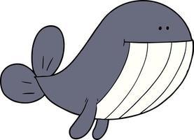 Vector whale character in cartoon style