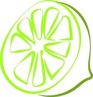 Green lime drawing, illustration, vector on white background.