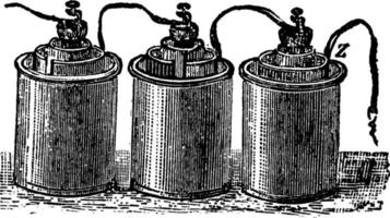 Galvanic Battery, vintage illustration. vector