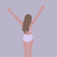 Girl in swimming suit, illustration, vector on white background.