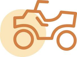 Orange four-wheeler, illustration, vector, on a white background. vector