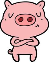 Vector pig character in cartoon style