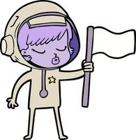 personaje de astronauta vectorial en estilo de dibujos animados vector