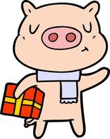 Vector pig character in cartoon style