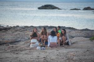People in Es Pujols in Formentera in the Balearic Islands in Spain in the summer of 2021. photo