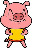 Vector pig character in cartoon style