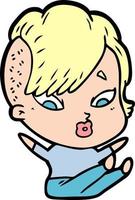 Vector woman character in cartoon style