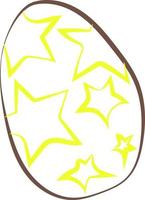 Easter egg with stars, illustration, vector on white background.