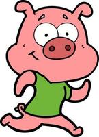 Vector pig character in cartoon style