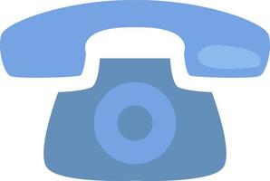 Blue old telephone, illustration, vector, on a white background. vector