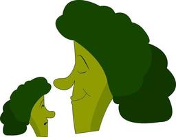 A cartoon of broccoli, vector or color illustration.