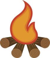 Bonfire, illustration, vector on white background.