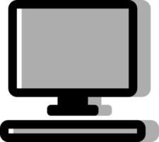 Grey computer, illustration, on a white background. vector