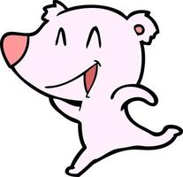 personaje de oso polar vectorial en estilo de dibujos animados vector