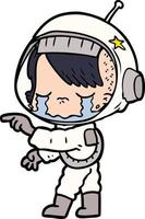 personaje de astronauta vectorial en estilo de dibujos animados vector