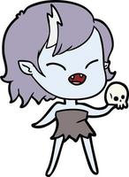 Vector vampire girl character in cartoon style