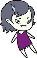 Vector vampire girl character in cartoon style