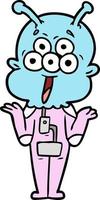Vector alien character in cartoon style