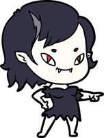 Vector vampire girl character in cartoon style