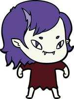 Vector vampire girl character in cartoon style