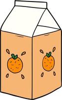 caja de jugo de naranja de dibujos animados vector