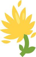 Yellow season flower, illustration, vector on a white background.
