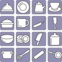 White dishes, illustration, vector, on a white background. vector
