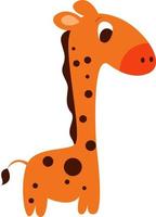Toy giraffe, illustration, vector on white background.