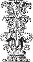 Part of Shaft Foliated, state-candelabrum,  vintage engraving. vector