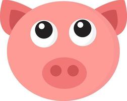 Cute pig, illustration, vector on white background