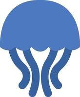 Medusa azul, ilustración, vector sobre fondo blanco.