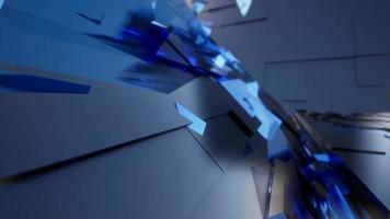 digitale Wirtschaftsnachrichten 3D-Raster blauer Hintergrund video