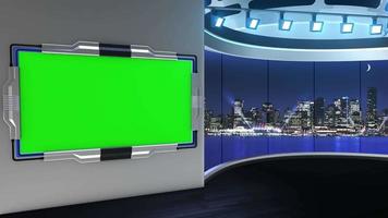 3D Virtual News Studio Background Loop video