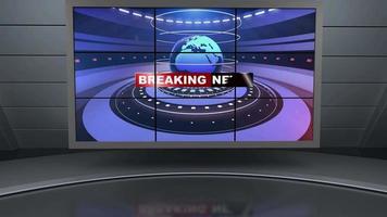 News Studio, Backdrop For TV Shows .TV On Wall.3D Virtual News Studio Background video