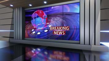 3D Virtual News Studio Background Loop video