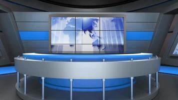 News Studio, Backdrop For TV Shows .TV On Wall.3D Virtual News Studio Background video