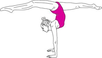 mujer haciendo yoga, ilustración, vector sobre fondo blanco.