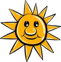 Happy sun , illustration, vector on white background