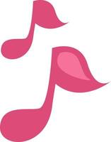 Pink music notes, illustration, vector, on a white background. vector